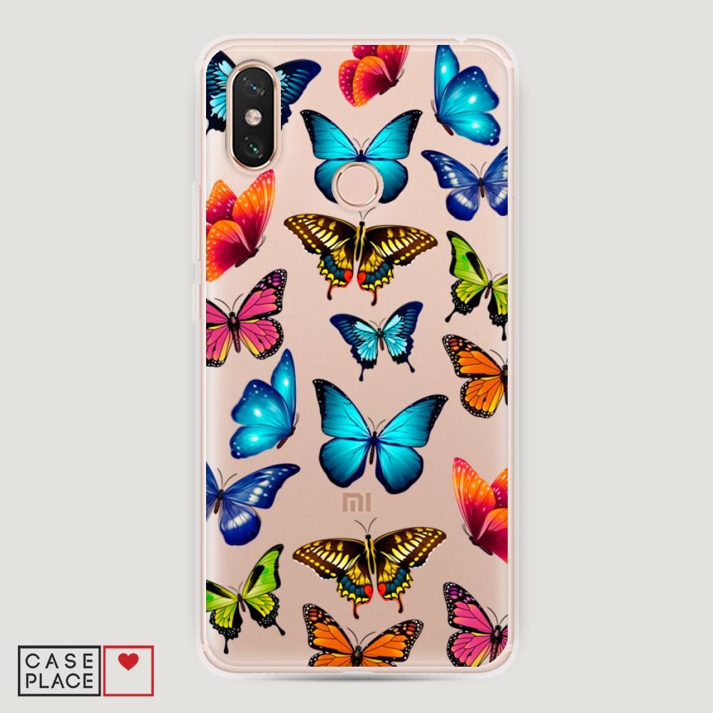 

Пластиковый чехол "Разные бабочки" на Xiaomi Mi Max 3, Разные бабочки