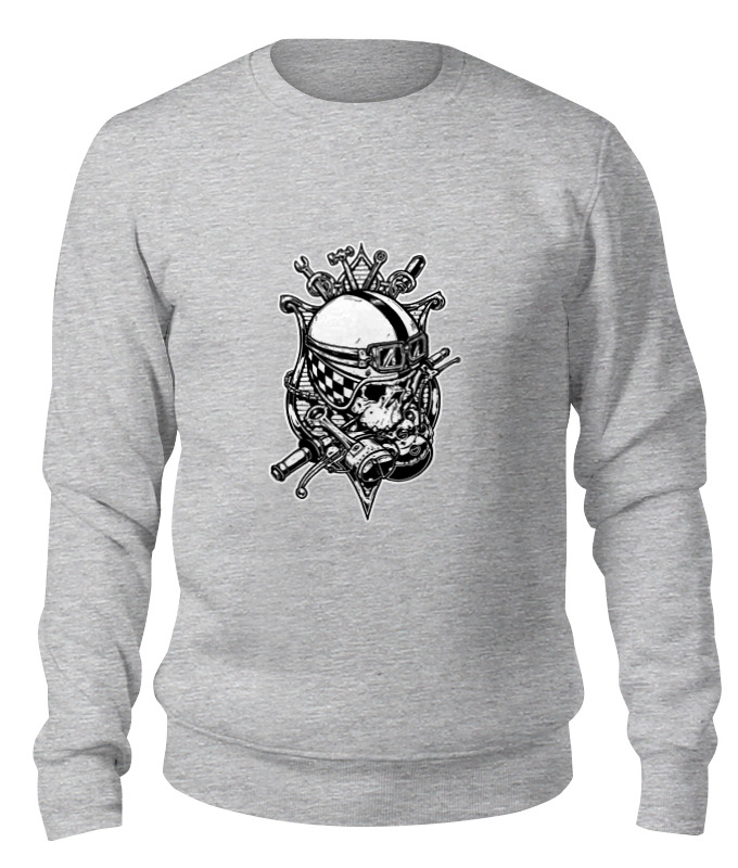 

Свитшот унисекс Printio Old school custom серый XS, Old school custom