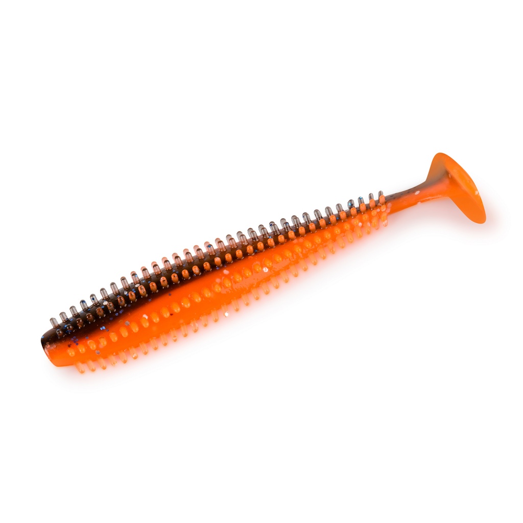 

Силиконовая приманка Shag Shad 90 мм, black orange belly, 4 шт., Зеленый;желтый;черный