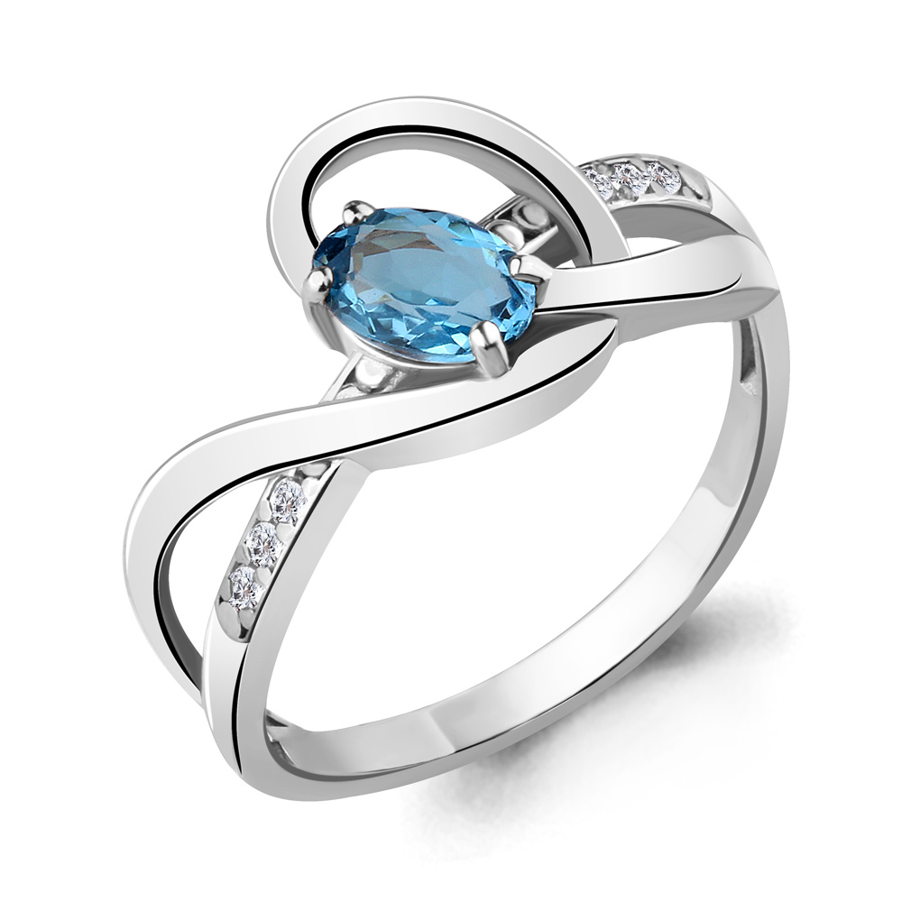 

Кольцо из серебра с топазом р. 17,5 Aquamarine 6920305А_925_р, 6920305А_925_р