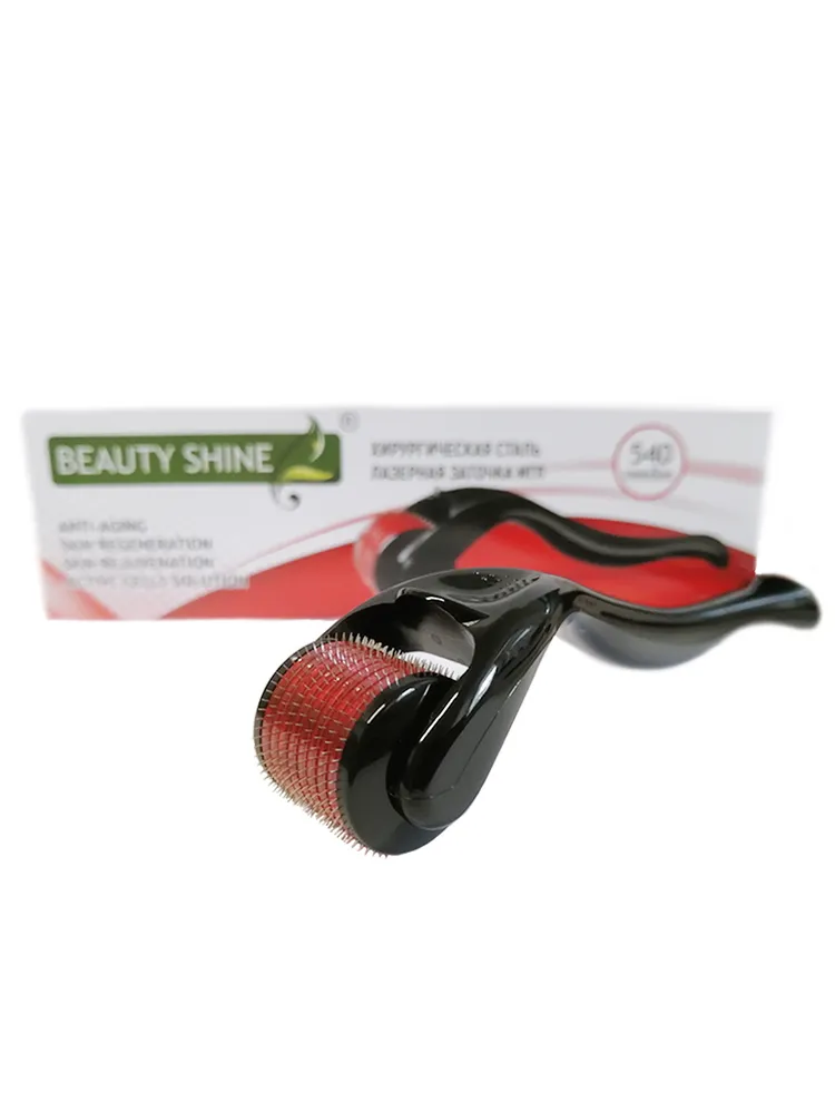Мезороллер Beauty Shine 540 игл хирургическая сталь 1 мм Чёрный