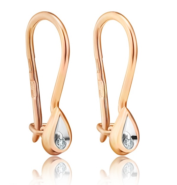 

Серьги из красного золота с бриллиантом Diamond Union 5-3237-103-2К, 5-3237-103-2К