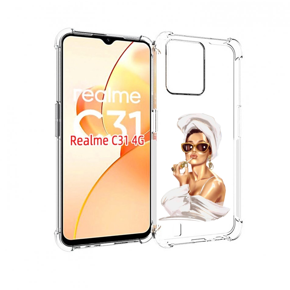 

Чехол MyPads Девушка-утром женский для OPPO Realme C31, Прозрачный, Tocco