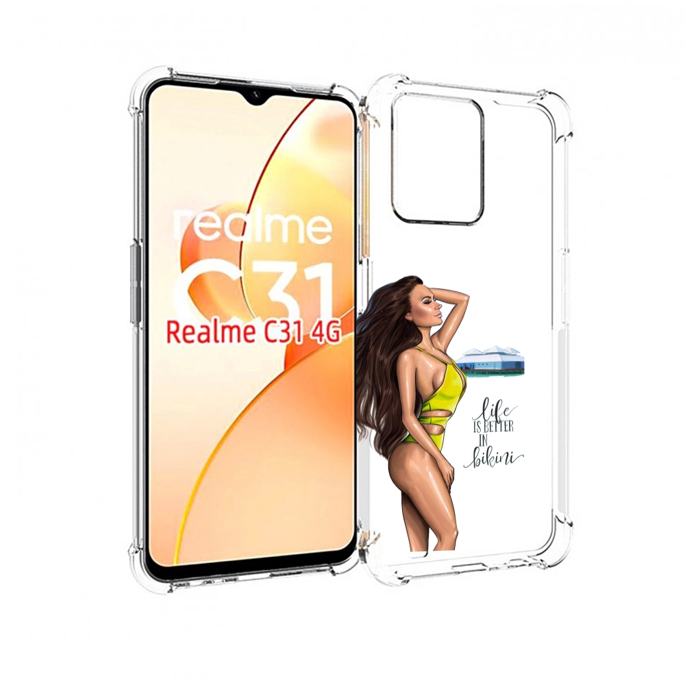 

Чехол MyPads Девушка-в-купальнике для OPPO Realme C31, Прозрачный, Tocco
