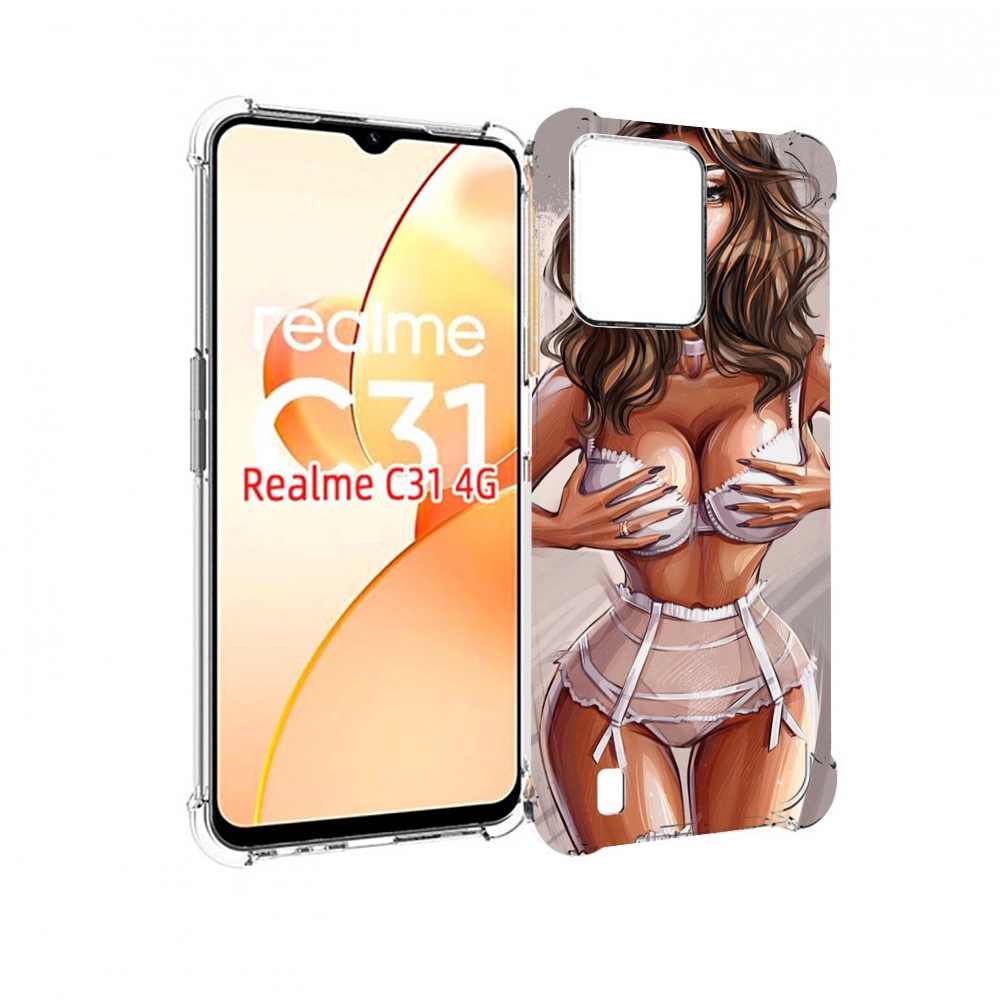 

Чехол MyPads Девушка-в-кружевном для OPPO Realme C31, Прозрачный, Tocco
