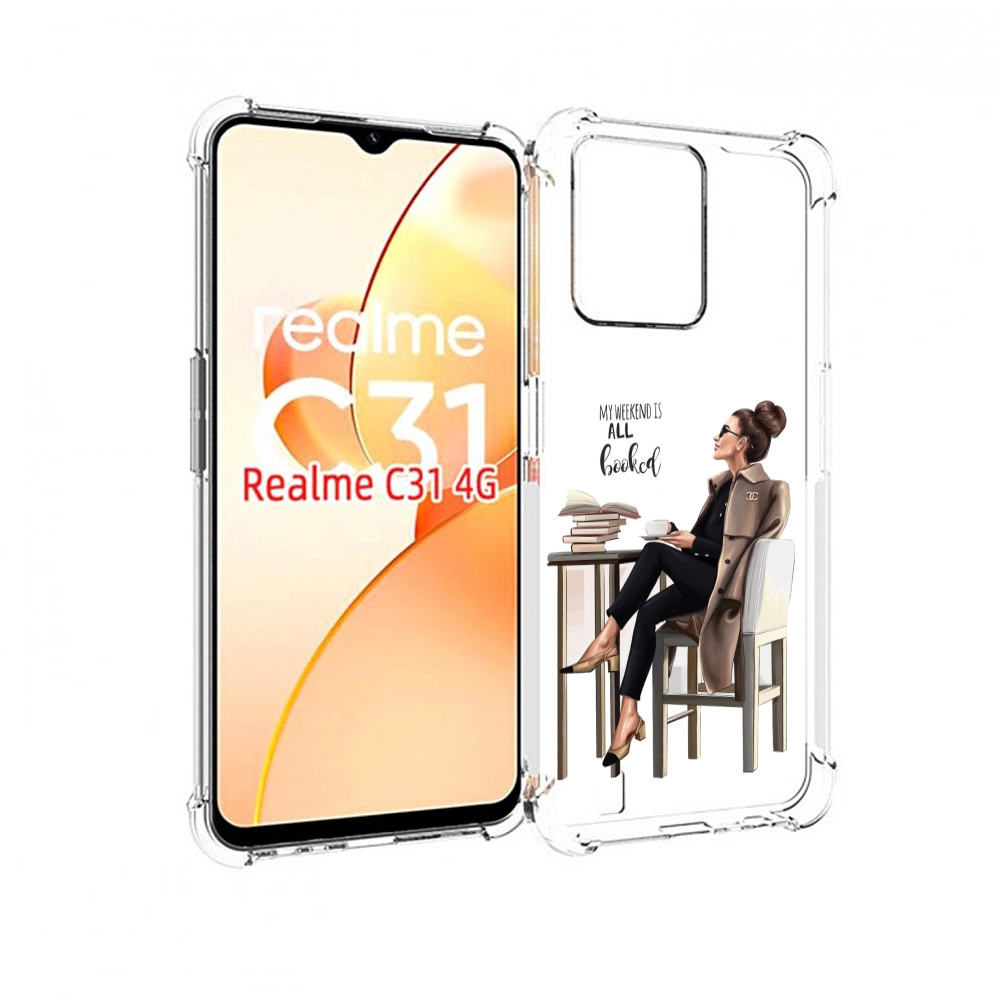 

Чехол MyPads Девушка-в-кофейне для OPPO Realme C31, Прозрачный, Tocco