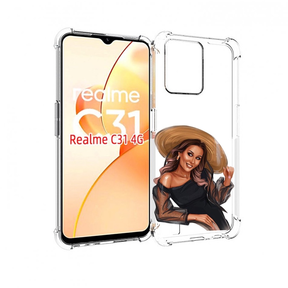 Чехол MyPads Девушка-в-боди женский для OPPO Realme C31