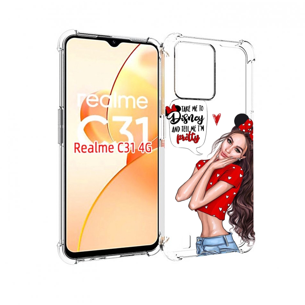 

Чехол MyPads Девушка-Мини женский для OPPO Realme C31, Прозрачный, Tocco