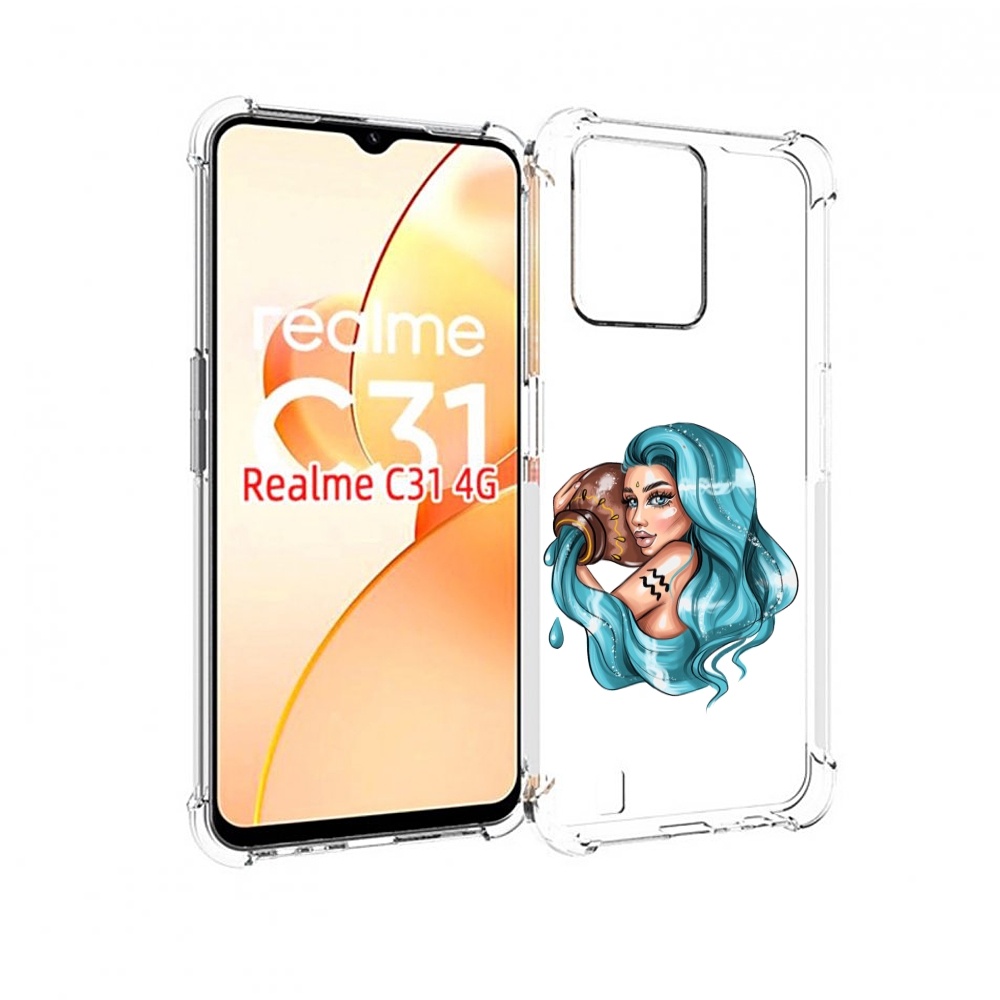 

Чехол MyPads Девушка-Водолей для OPPO Realme C31, Прозрачный, Tocco