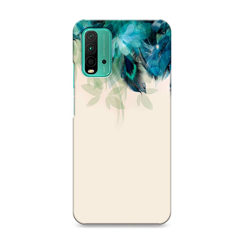 

Пластиковый чехол "Перья голубого цвета" на Xiaomi Redmi 9T, 39820-1