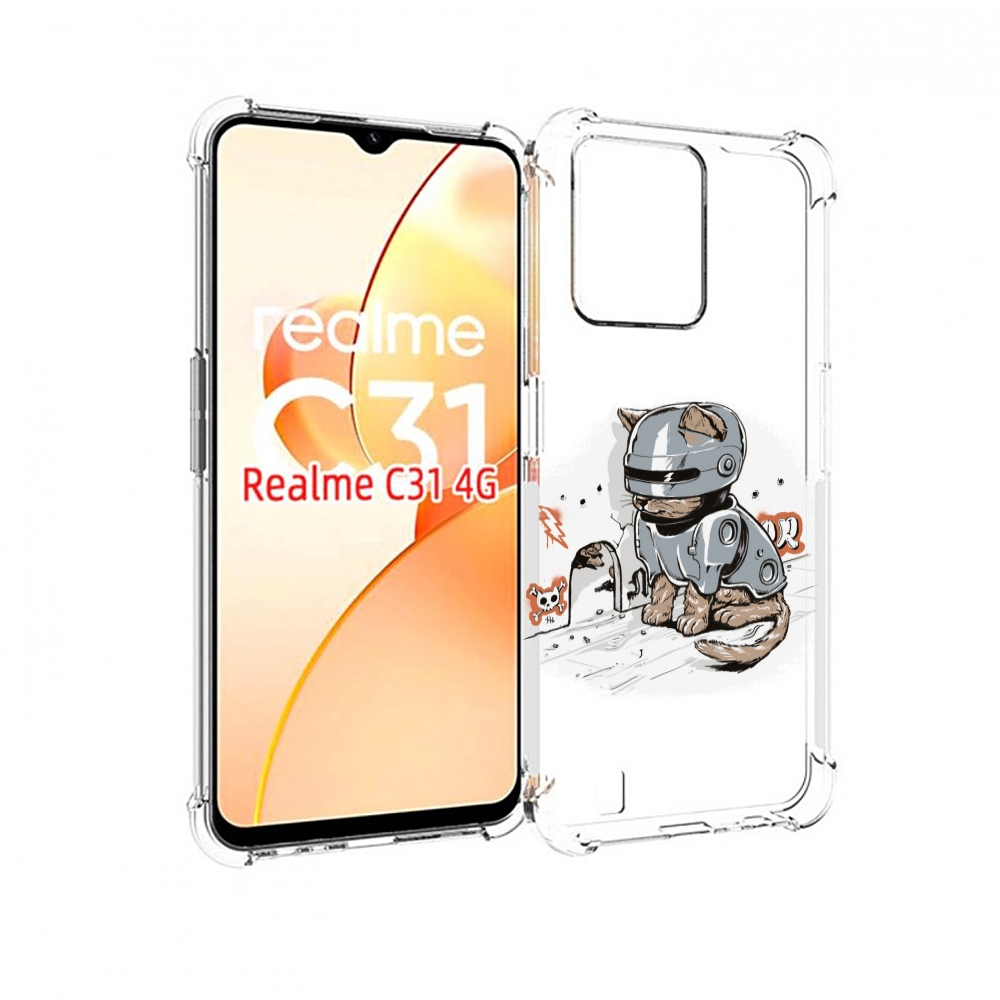 

Чехол MyPads Грозный кот для OPPO Realme C31, Прозрачный, Tocco