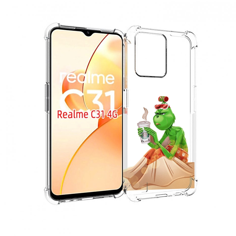 

Чехол MyPads Гринч-в-платье для OPPO Realme C31, Прозрачный, Tocco