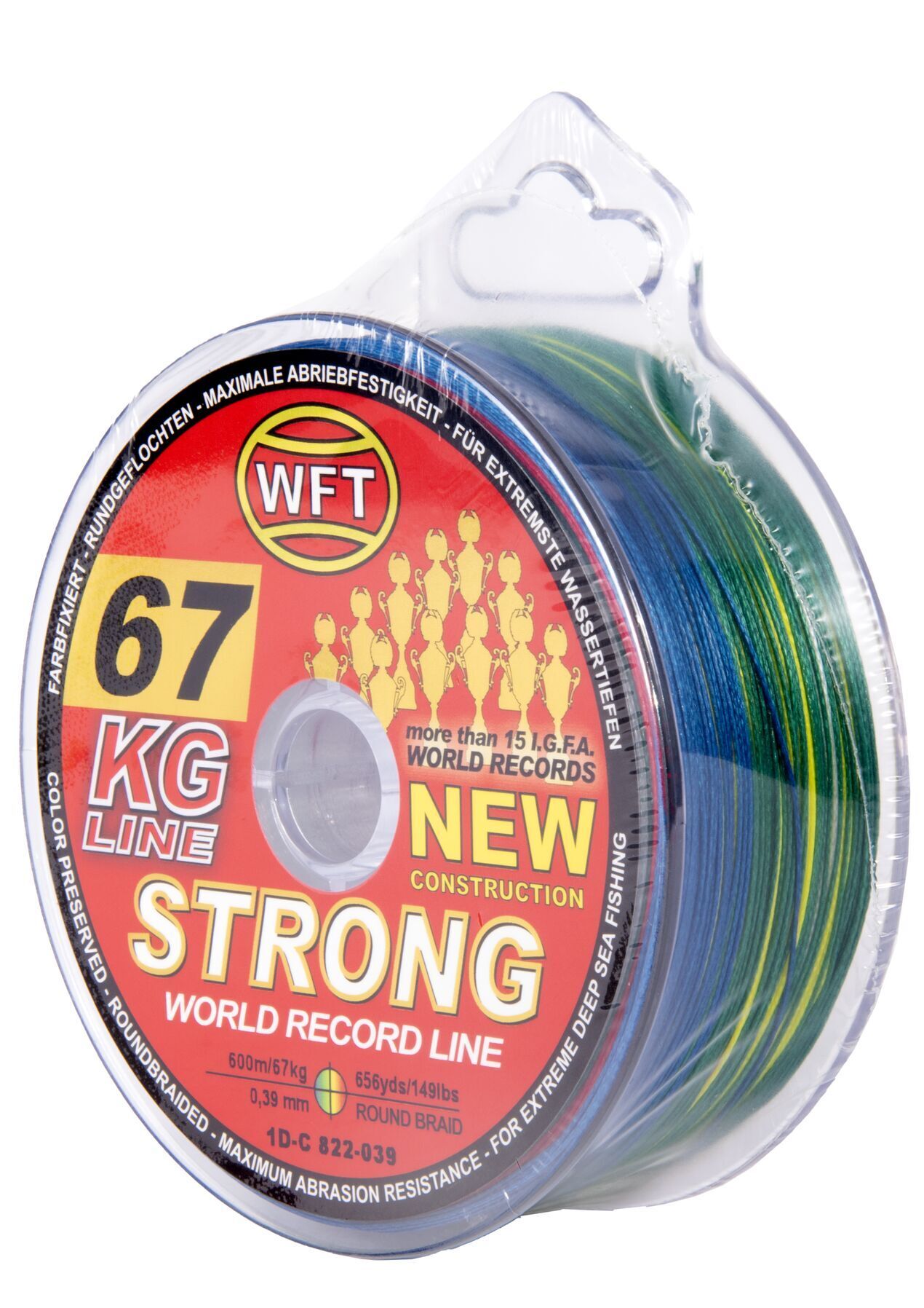 Леска плетёная WFT Kg Strong 600 м, 0.39 мм multicolor