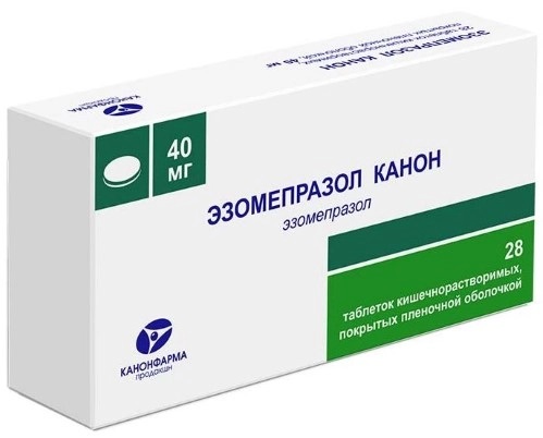 Эзомепразол Канон, таблетки кишечнорастворимые 40 мг, 28 шт.