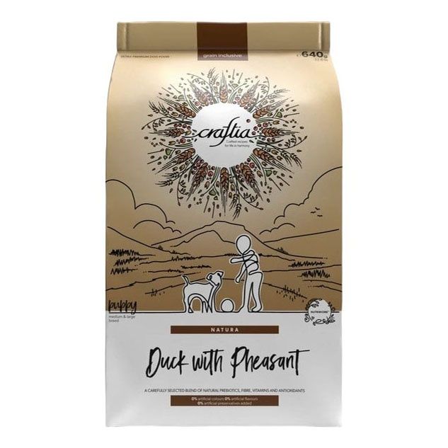 

Сухой корм для щенков Craftia Natura Medium&Large утка с фазаном 640 г