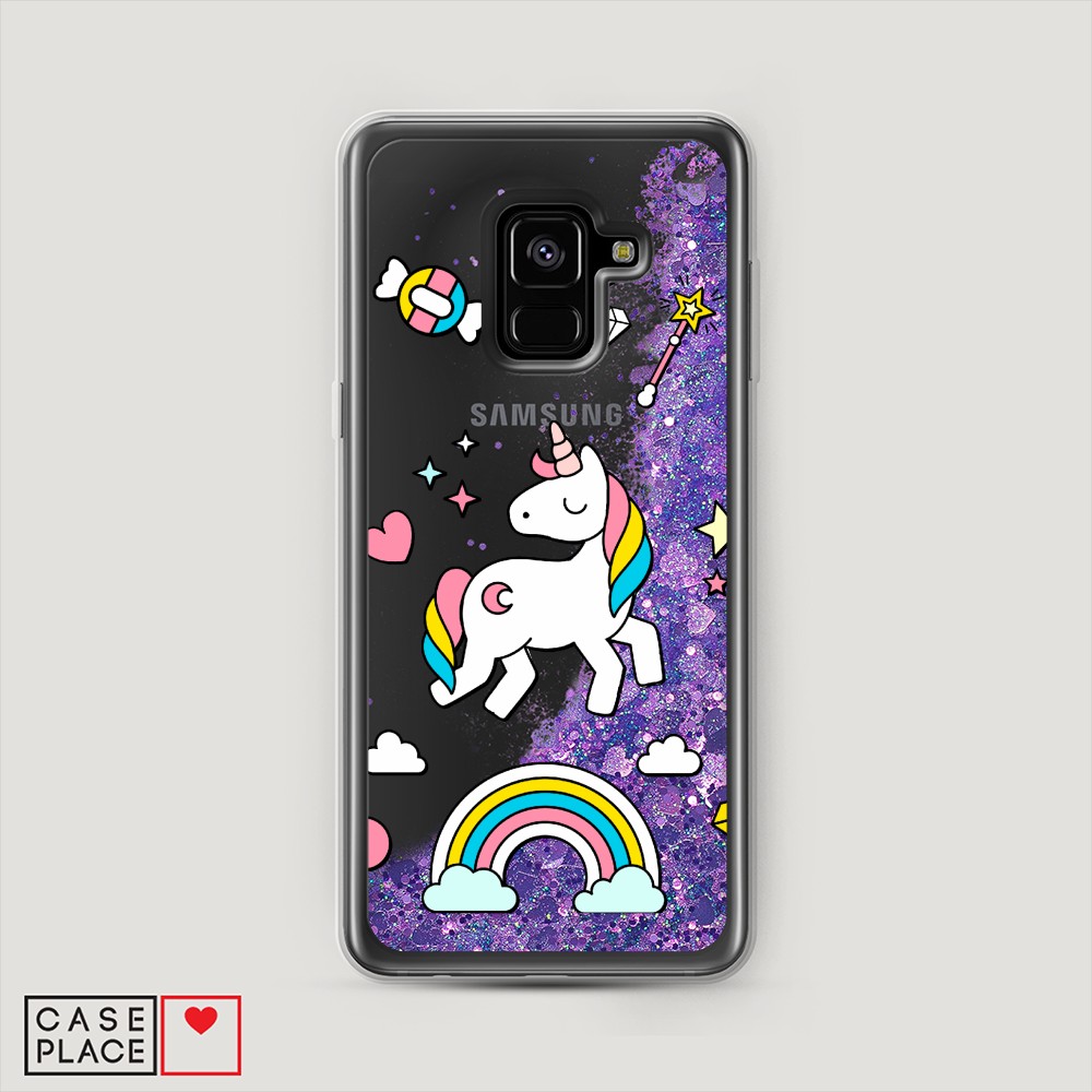 

Чехол Awog на Samsung Galaxy A8 2018 "Принцесса единорог", Разноцветный, 25492-1
