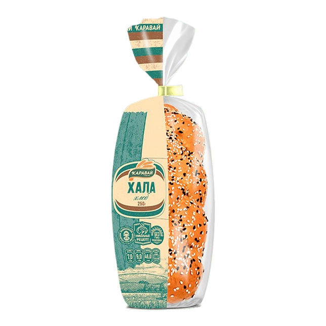 

Хлеб белый Каравай Хала пшеничный кунжут 250 г, Хала пшеничный