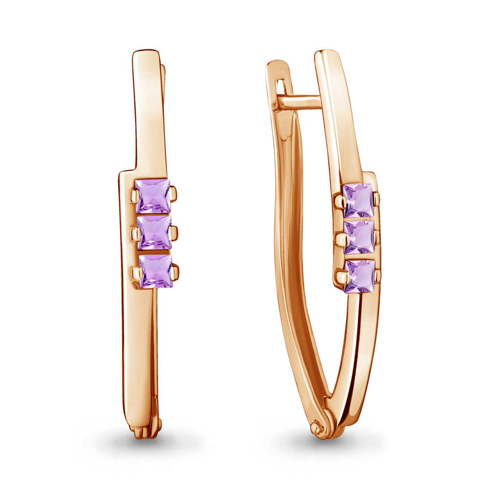 

Серьги из серебра с аметистом Aquamarine 4467404_925_з, 4467404_925_з