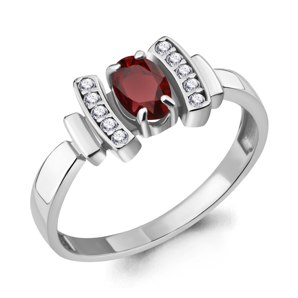 

Кольцо из серебра с гранатом р. 17,5 Aquamarine 6919903А_925_р, 6919903А_925_р