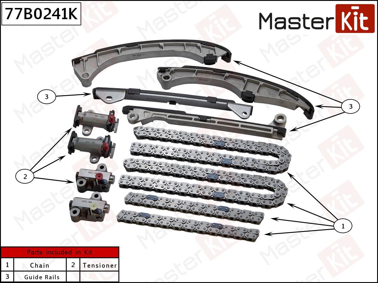 

MASTERKIT к-кт цепи ГРМ TOYOTA LAND CRUISER 200/LEXUS LX570 3UR-FE 07- без звездочек