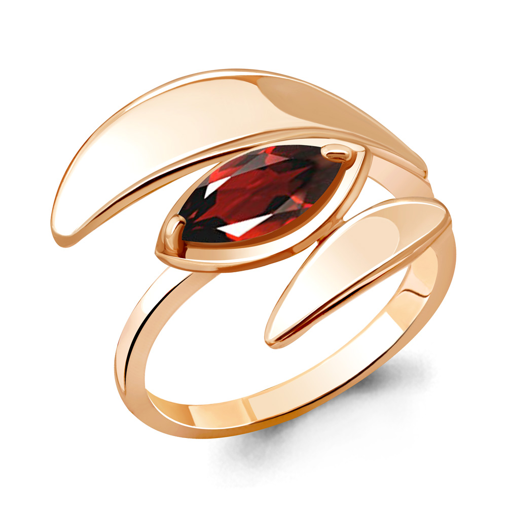 

Кольцо из серебра с гранатом р. 19,5 Aquamarine 6919603_925_з, 6919603_925_з