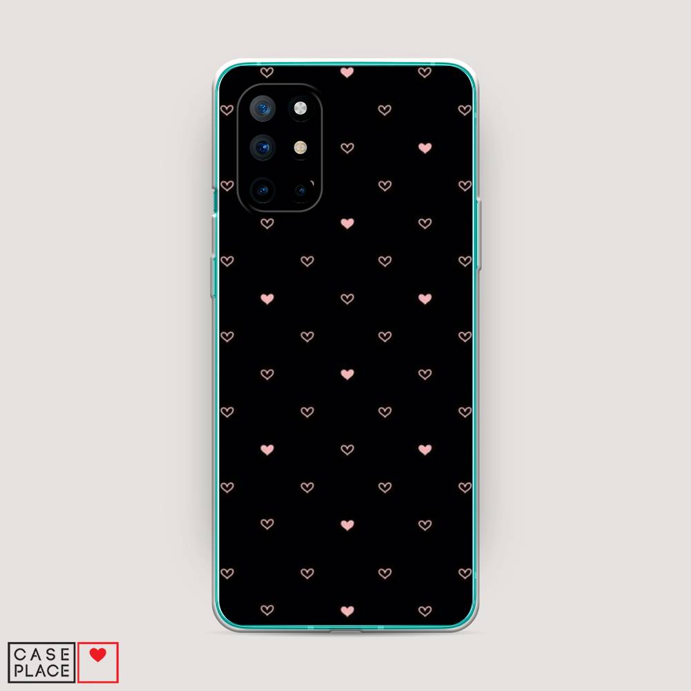 

Чехол Awog на OnePlus 8T / ВанПлас 8T "Черный фон и сердечки", Розовый;серый;черный, 151150-3