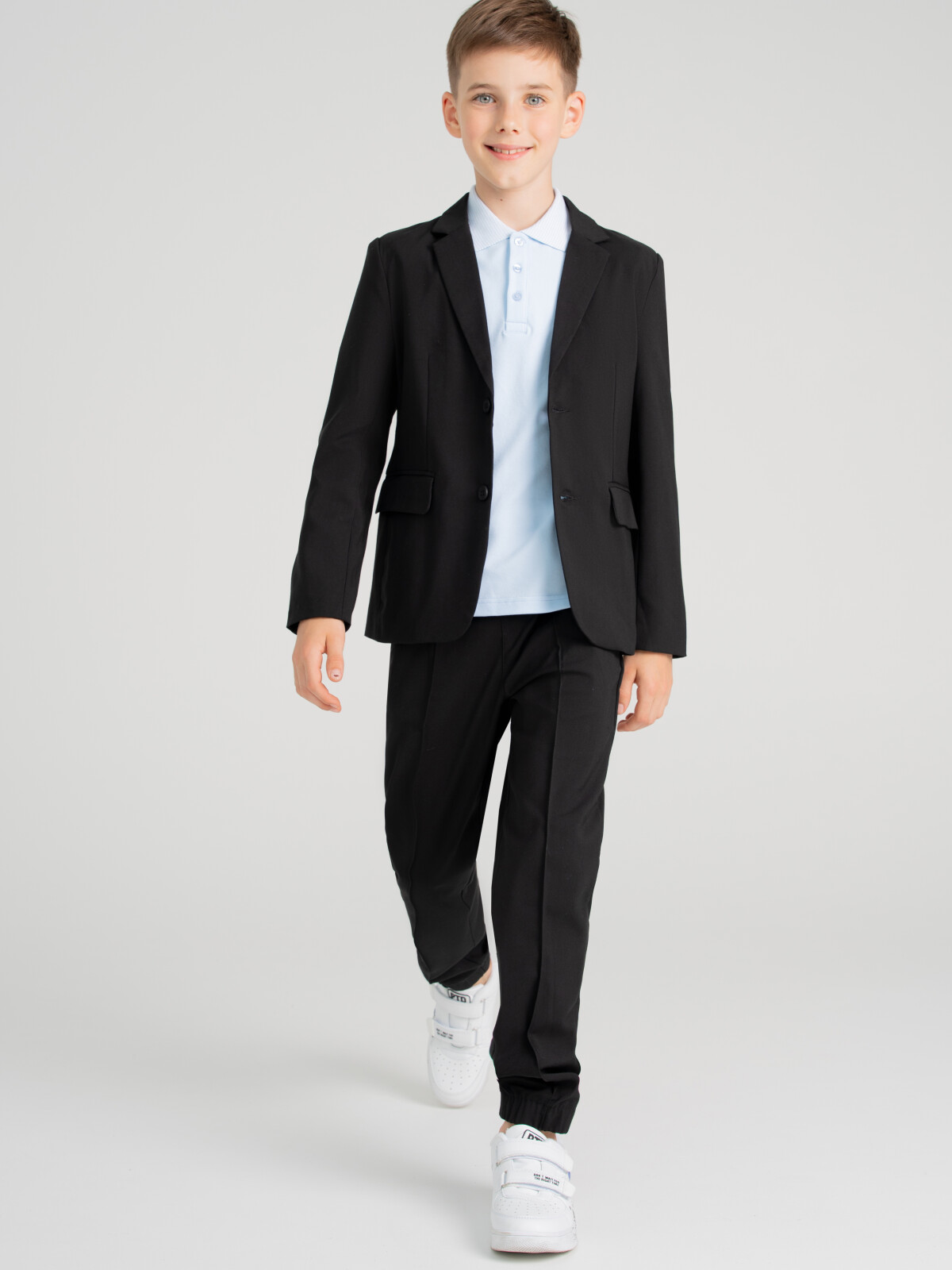 Костюм текстильный для мальчиков PlayToday: брюки, пиджак, черный, 164