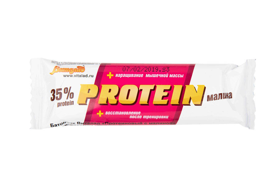 Батончик Виталад Protein протеиновый с малиной 40 г