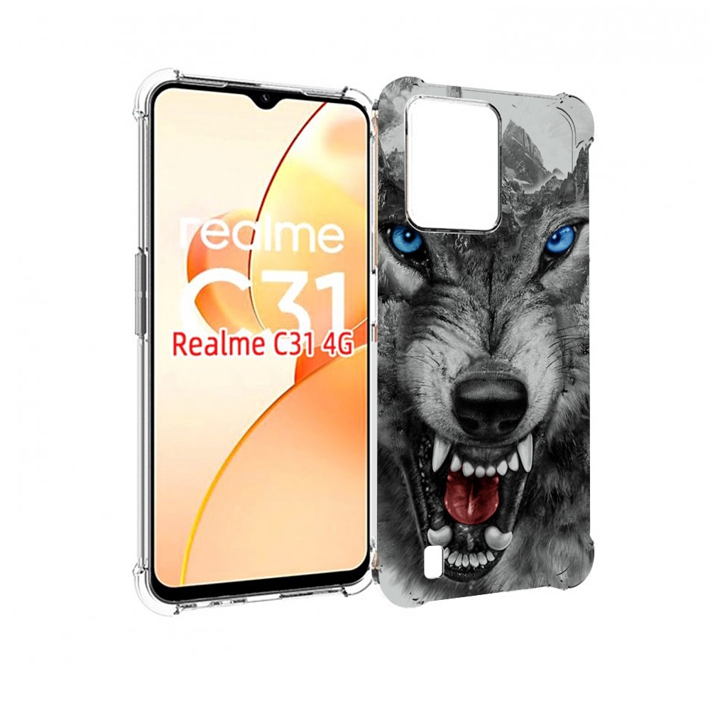 

Чехол MyPads Волк-частица мужской для OPPO Realme C31, Прозрачный, Tocco