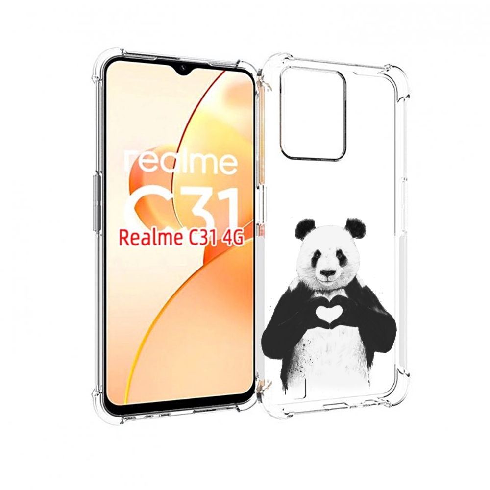 

Чехол MyPads Влюбленная панда для OPPO Realme C31, Прозрачный, Tocco