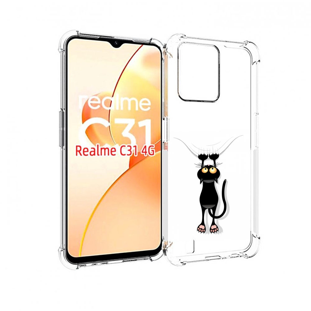 

Чехол MyPads Висячий-кот для OPPO Realme C31, Прозрачный, Tocco