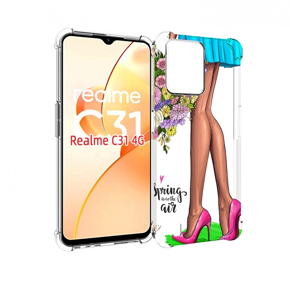 

Чехол MyPads Весна-в-воздухе женский для OPPO Realme C31, Прозрачный, Tocco