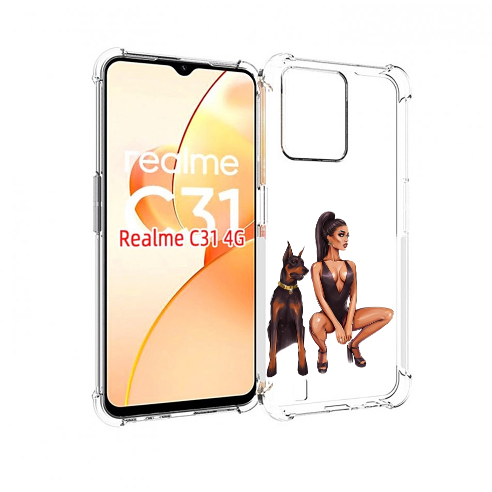 

Чехол MyPads Борзая-девушка для OPPO Realme C31, Прозрачный, Tocco