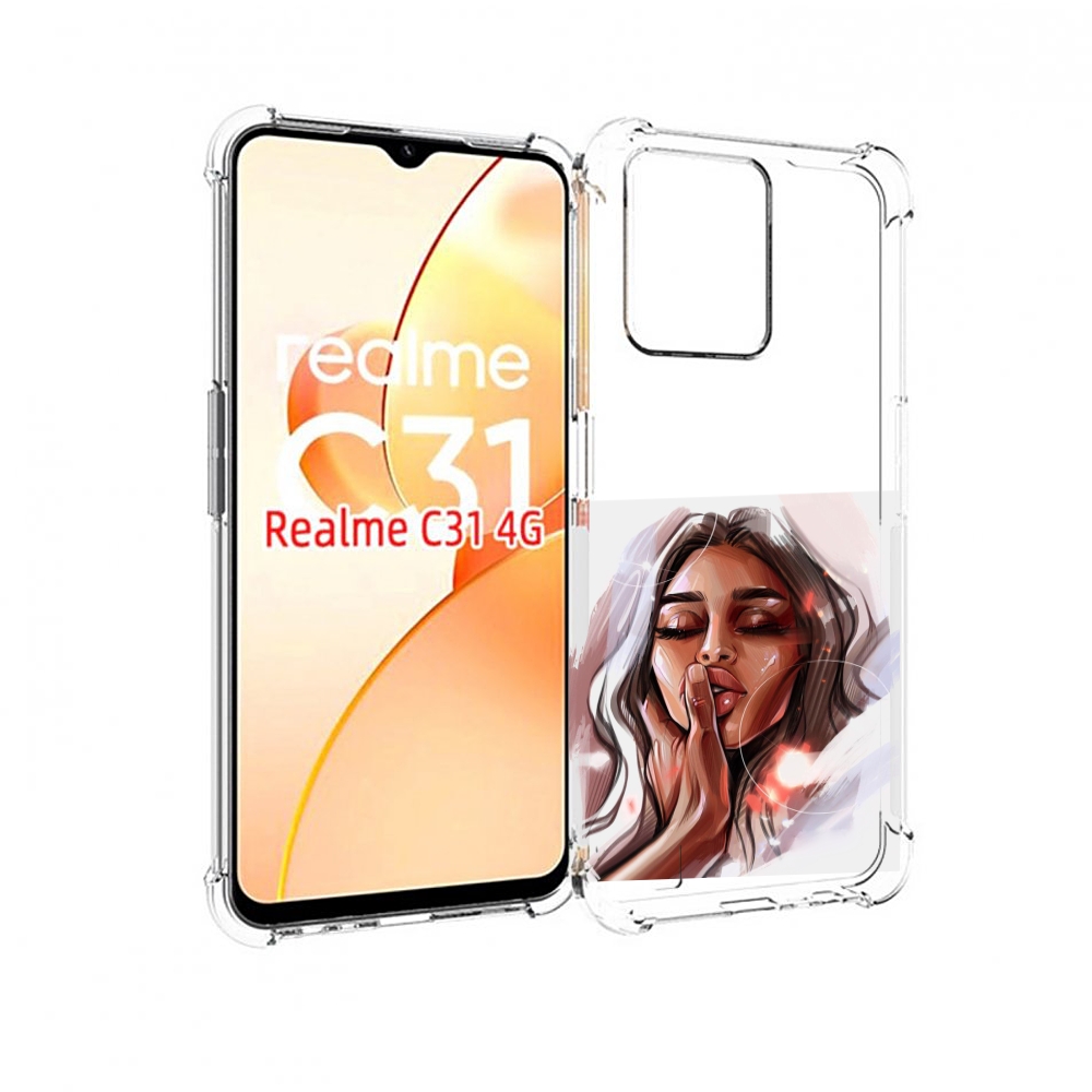

Чехол MyPads Большие-губы женский для OPPO Realme C31, Прозрачный, Tocco