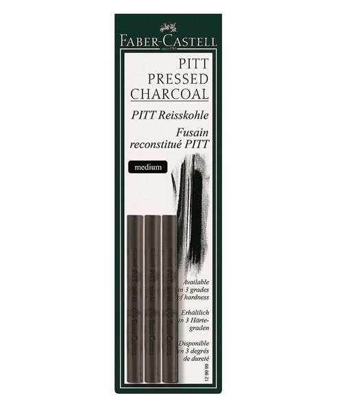 фото Уголь faber-castell 129999 pitt monochrome medium прессованный 3 шт