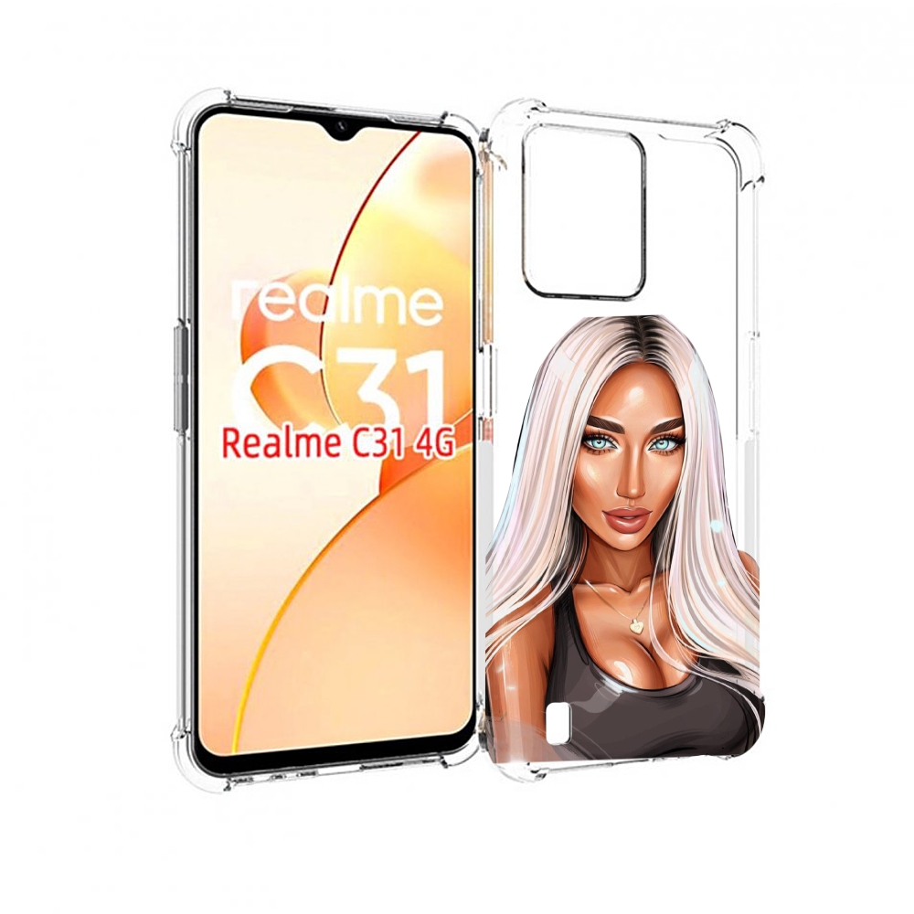 

Чехол MyPads Блондинка женский для OPPO Realme C31, Прозрачный, Tocco