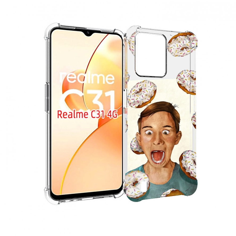 

Чехол MyPads Бешенные-пончики для OPPO Realme C31, Прозрачный, Tocco