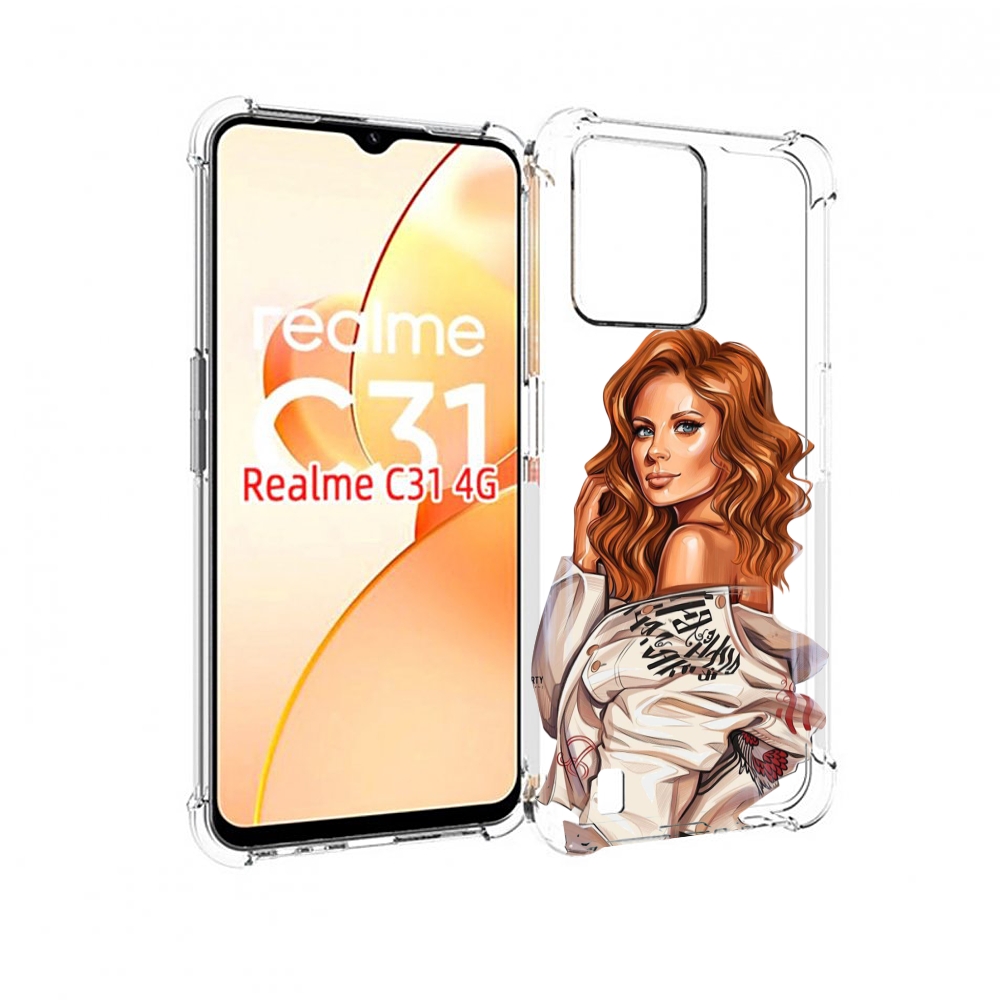 Чехол MyPads Бежевая-куртка женский для OPPO Realme C31