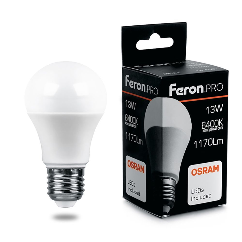 

Лампочка светодиодная FERON LB-1013, 13Вт E27 230V 10 шт, 38034, LB-1013