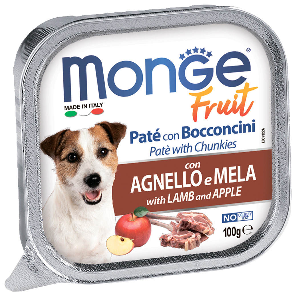 

Консервы для собак Monge Fruit ягненок, яблоко, 100 г