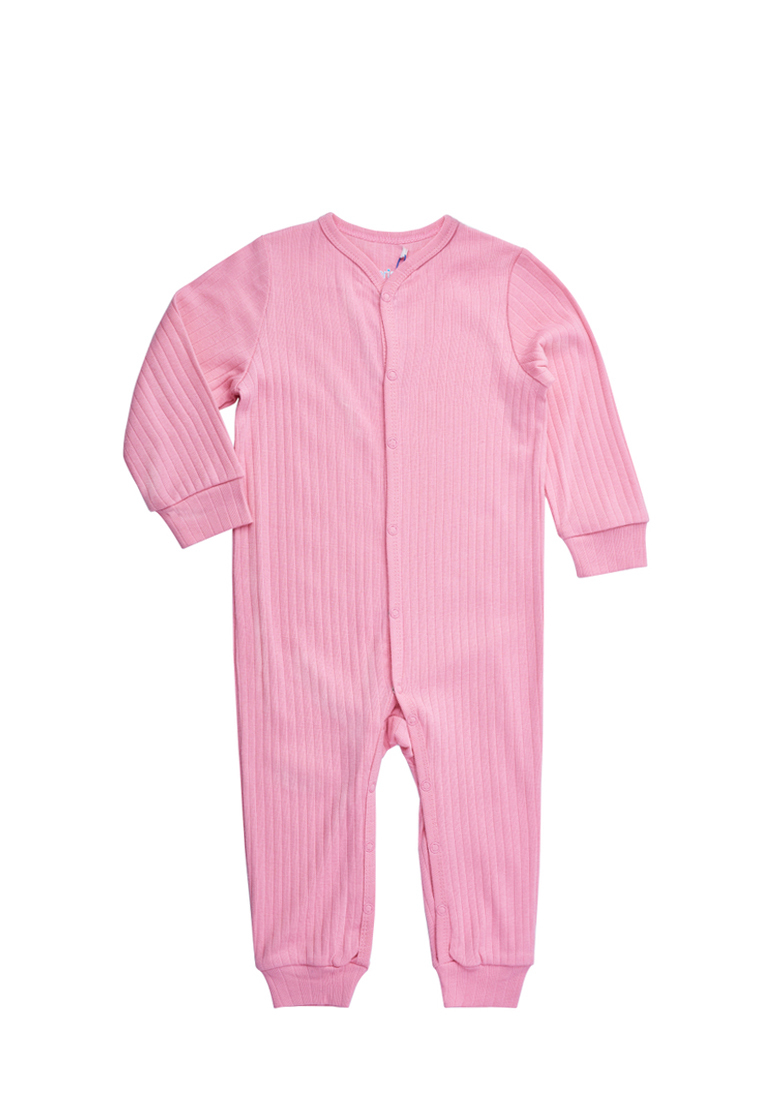 Комбинезон детский в рубчик для девочки SS23B088 Kari baby 205689 цв.розовый р.6-9m  - купить