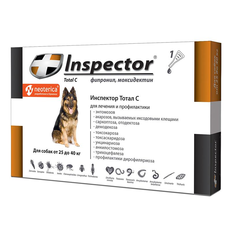 

Лекарственный препарат Inspector Total C для собак от 25 до 40 кг капли 4 мл