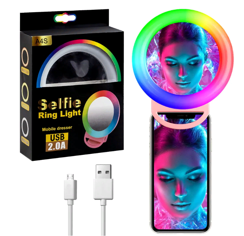 Кольцевая лампа Selfie RGB A4S 84 см розовый