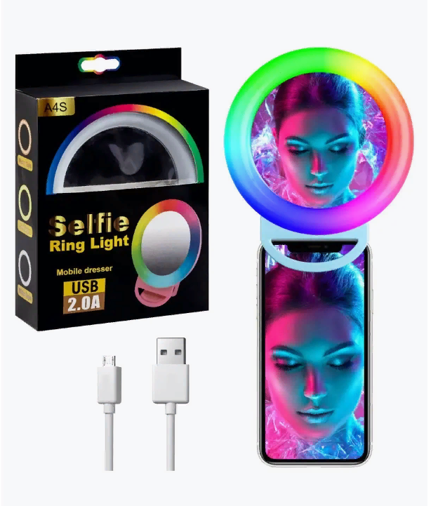 Кольцевая лампа Selfie RGB A4S 84 см голубой