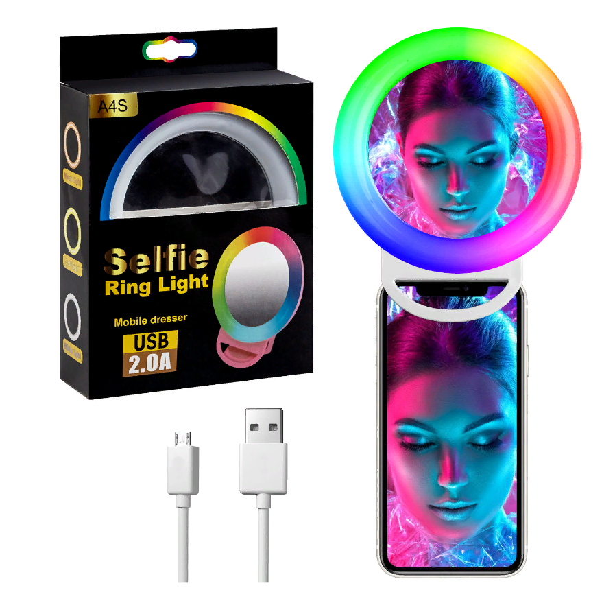 Кольцевая лампа Selfie RGB A4S 84 см белый