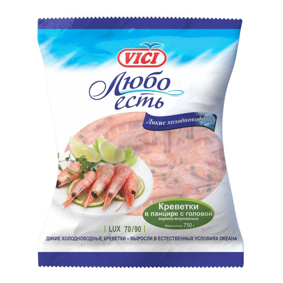 

Креветки Vici, замороженные, без заправки, 750 гр