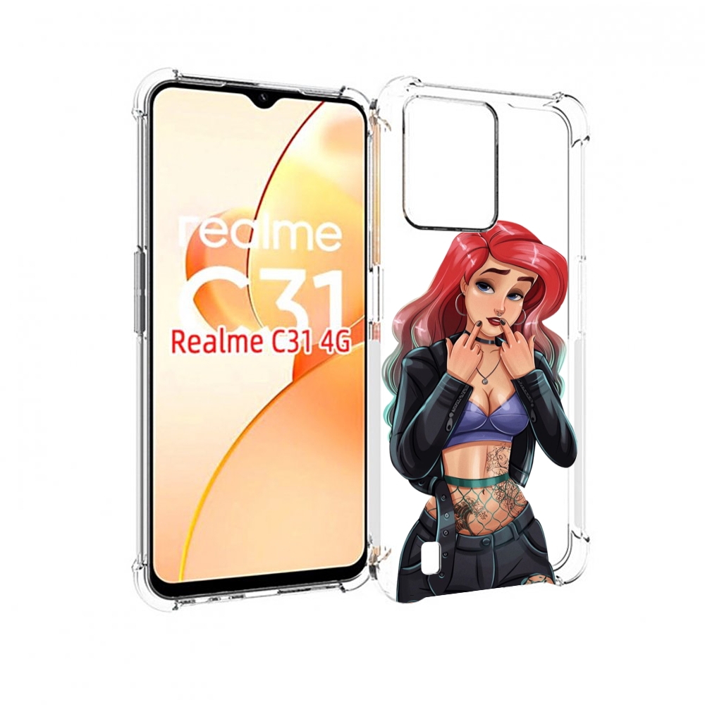 

Чехол MyPads Ариэль-русалочка-готика для OPPO Realme C31, Прозрачный, Tocco