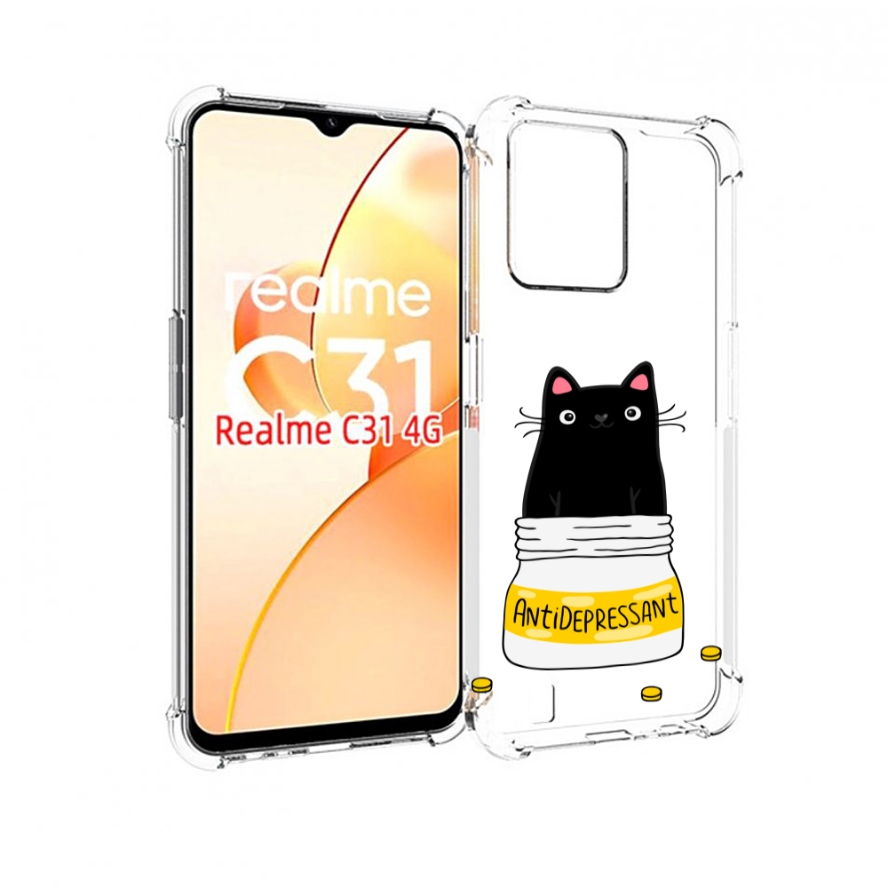 

Чехол MyPads Антидеприсан для OPPO Realme C31, Прозрачный, Tocco
