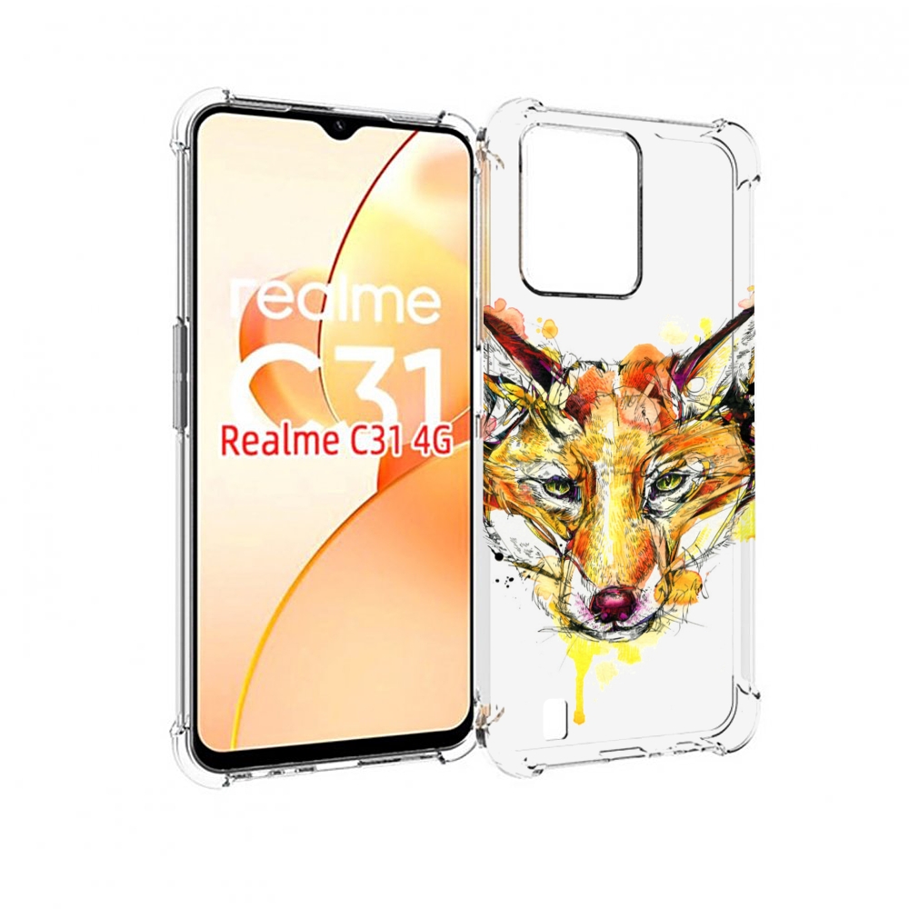 

Чехол MyPads Акварельная лиса для OPPO Realme C31, Прозрачный, Tocco