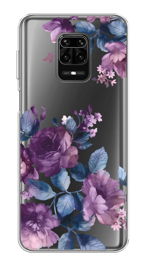 

Чехол на Xiaomi Redmi Note 9S/Note 9 Pro "Purple Blossoms", Синий;фиолетовый, 37950-1